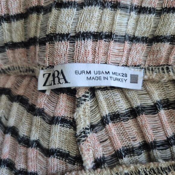 Zara Striped High Rise Palazzo Pants Beach Lounge Size Medium - Picture 3 of 3